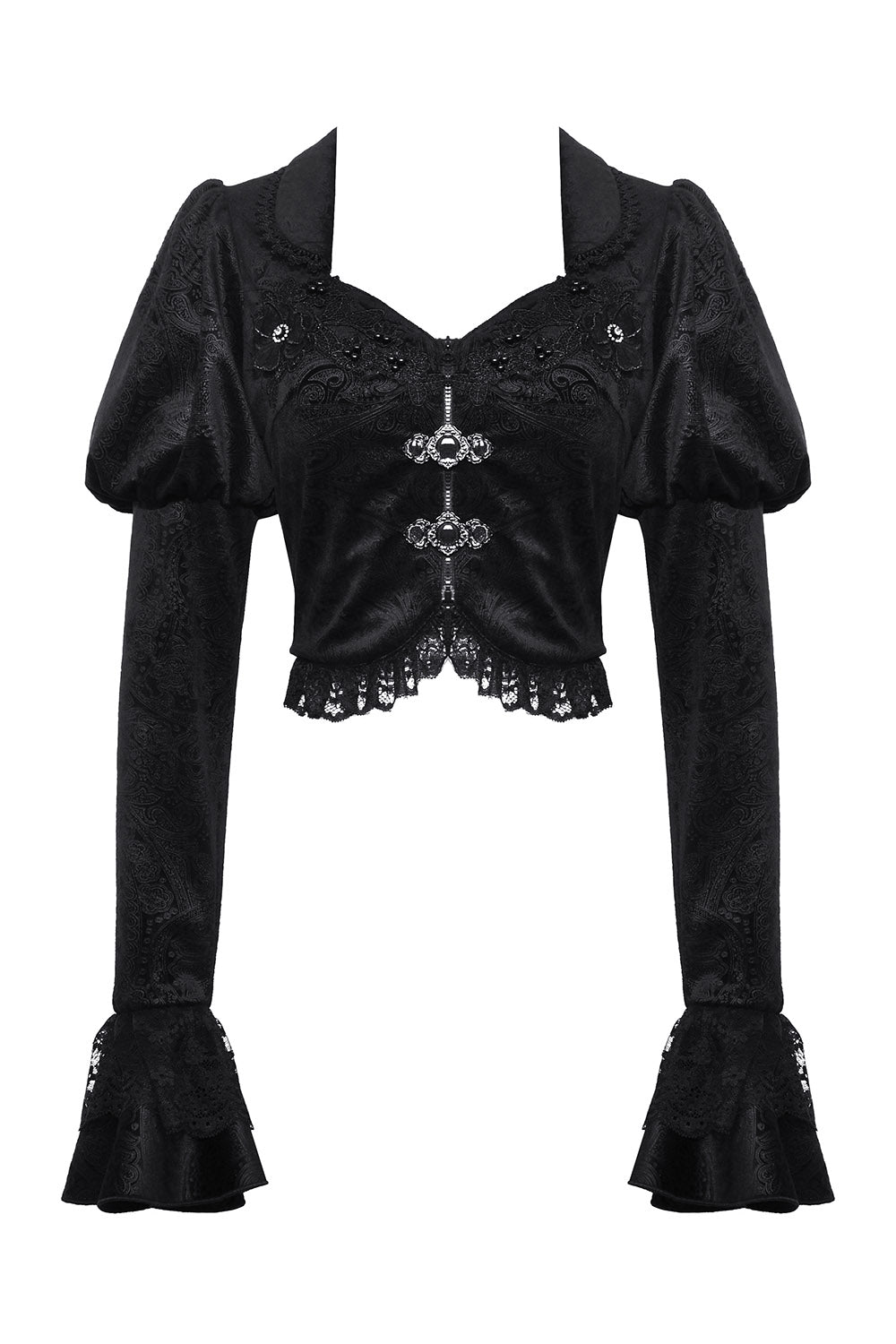 womens black high-waisted gothic jacket