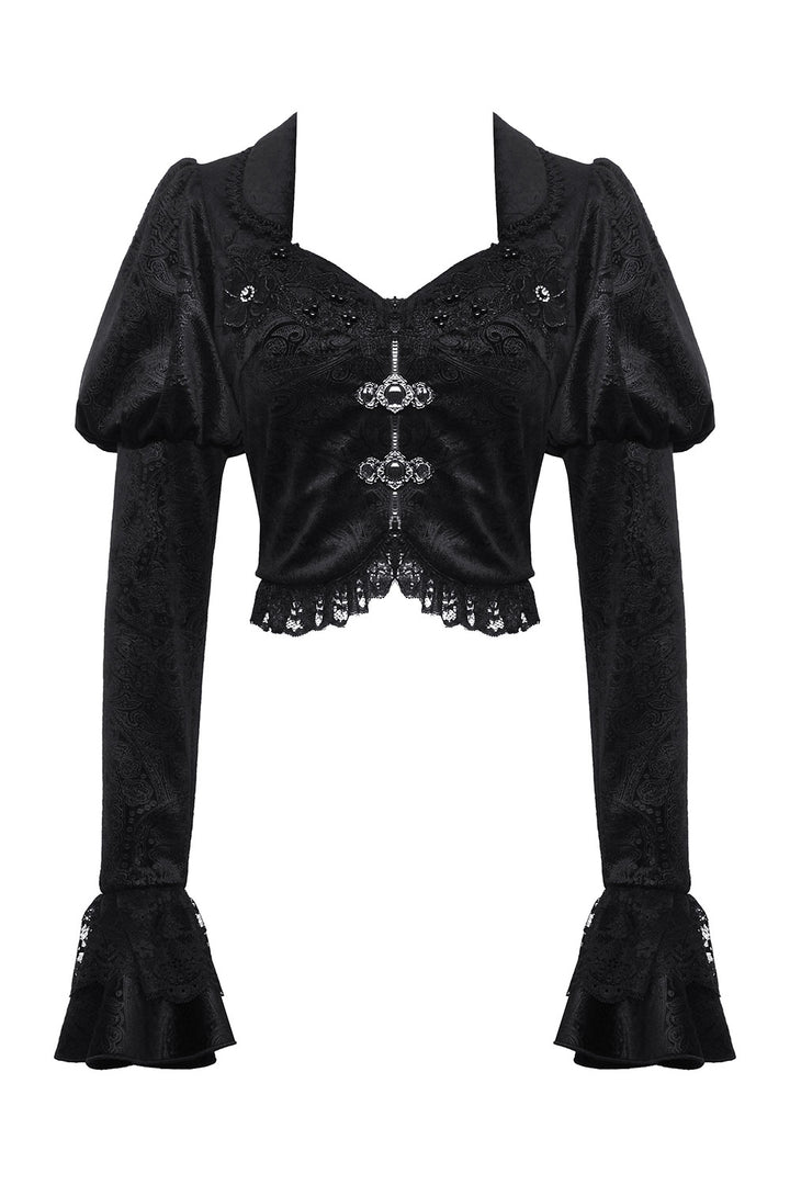 womens black high-waisted gothic jacket