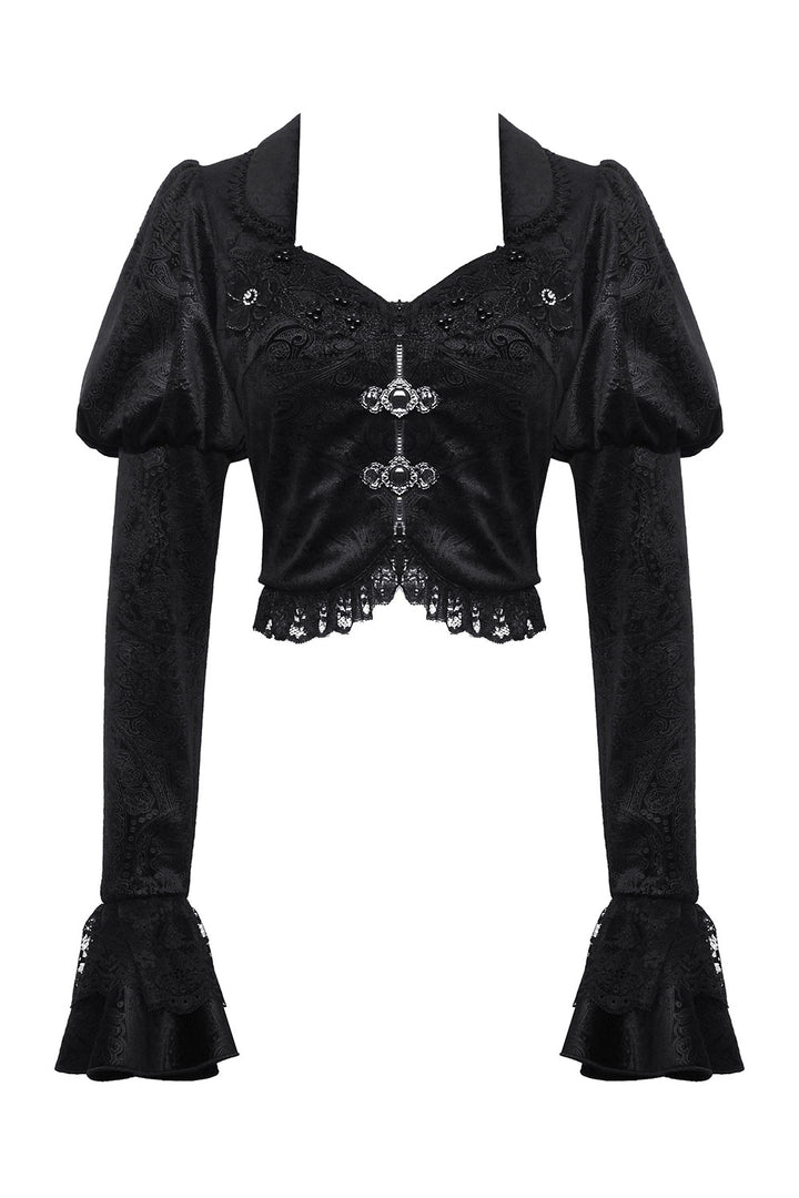 womens black high-waisted gothic jacket
