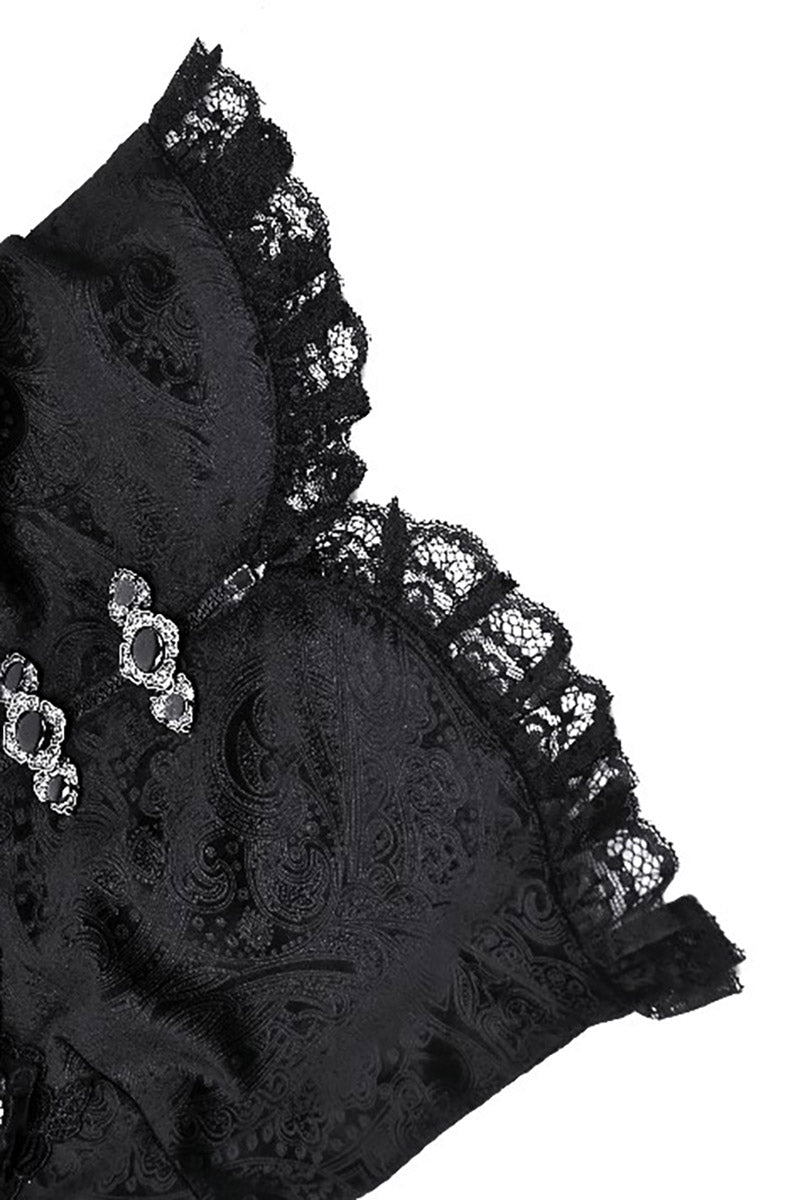 vintage goth coat with lace hem