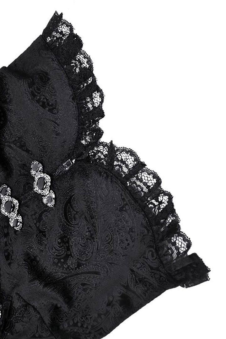 vintage goth coat with lace hem