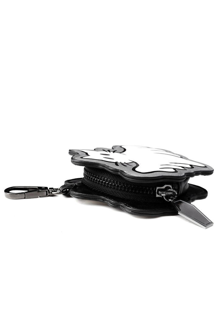 emo vegan leather cat shaped coin purse