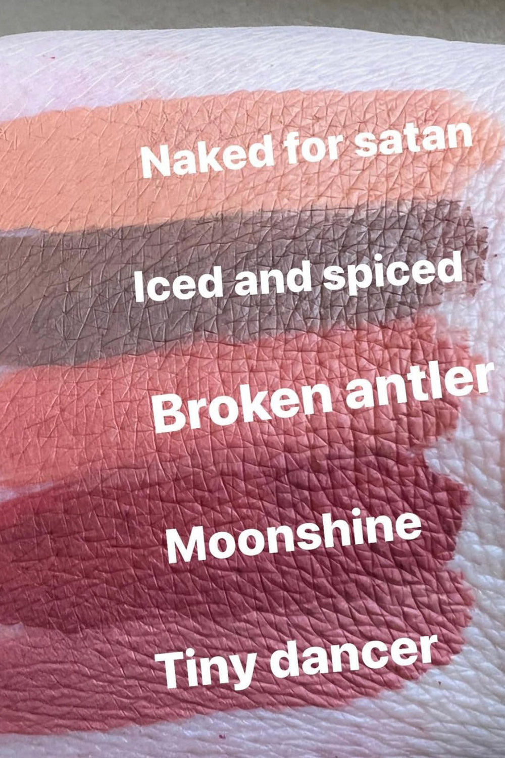 grunge goth lipstick swatches