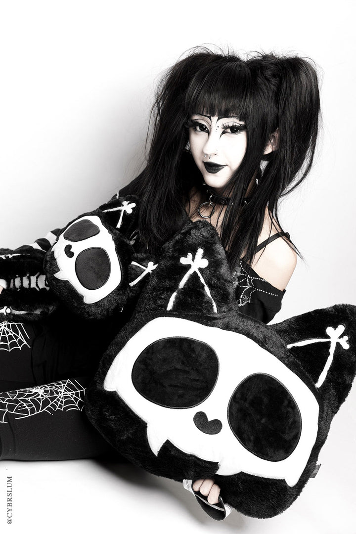 skull throw pillow