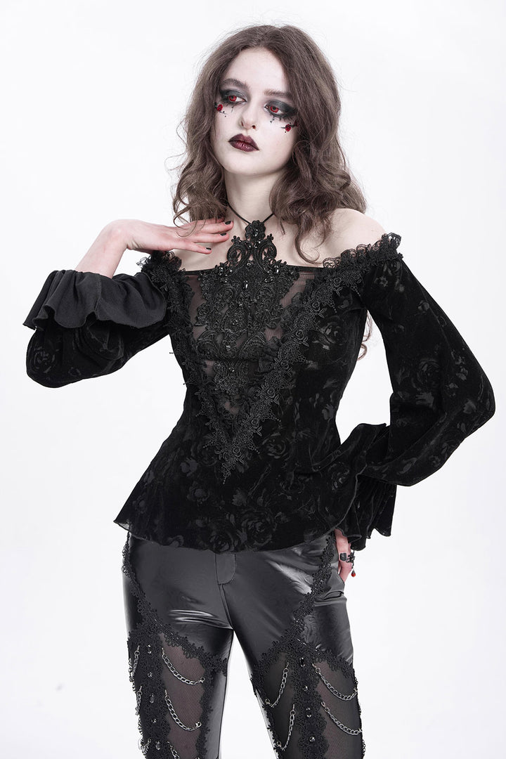 womens off the shoulder gothic blouse