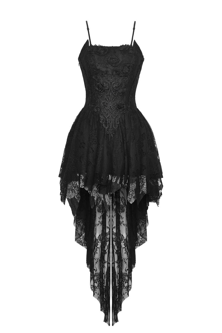 womens black lace floral dress