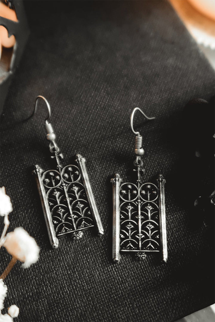gothic silver earrings