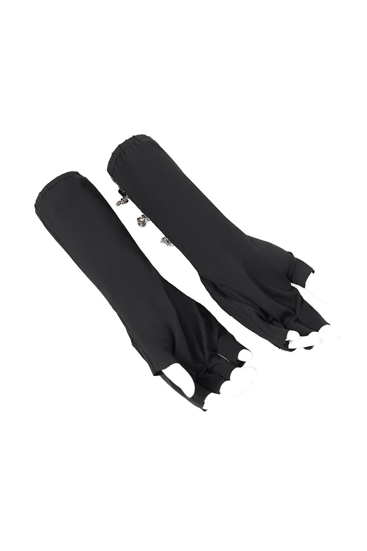devil fashion fingerless emo gloves
