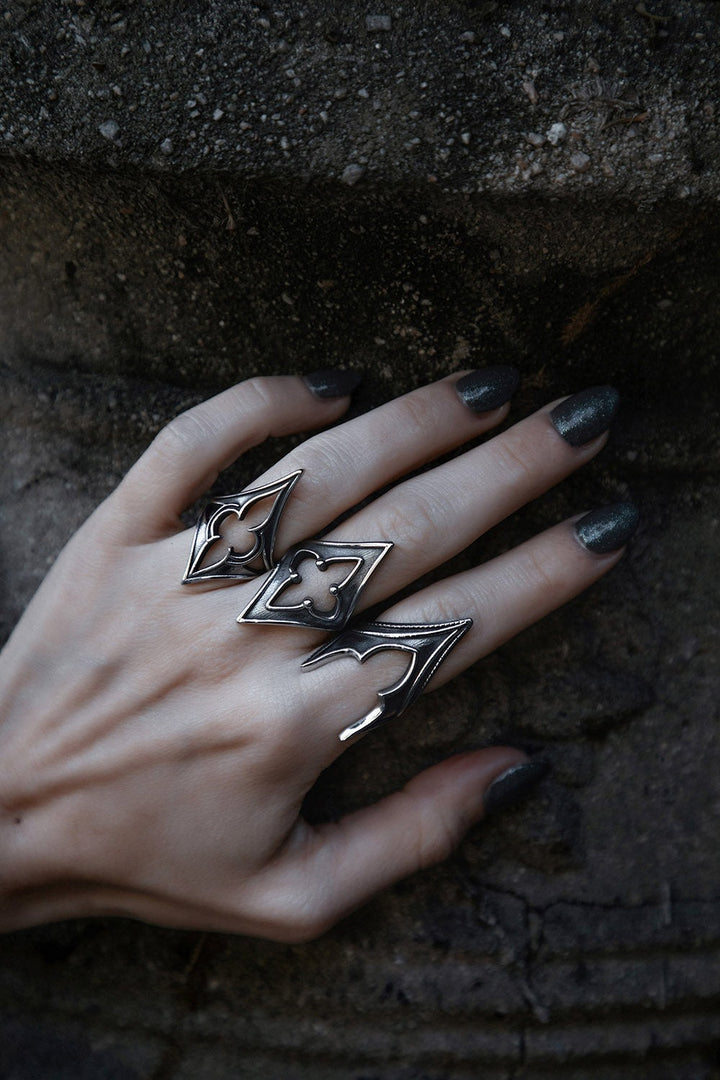 stainless steel medieval goth rings