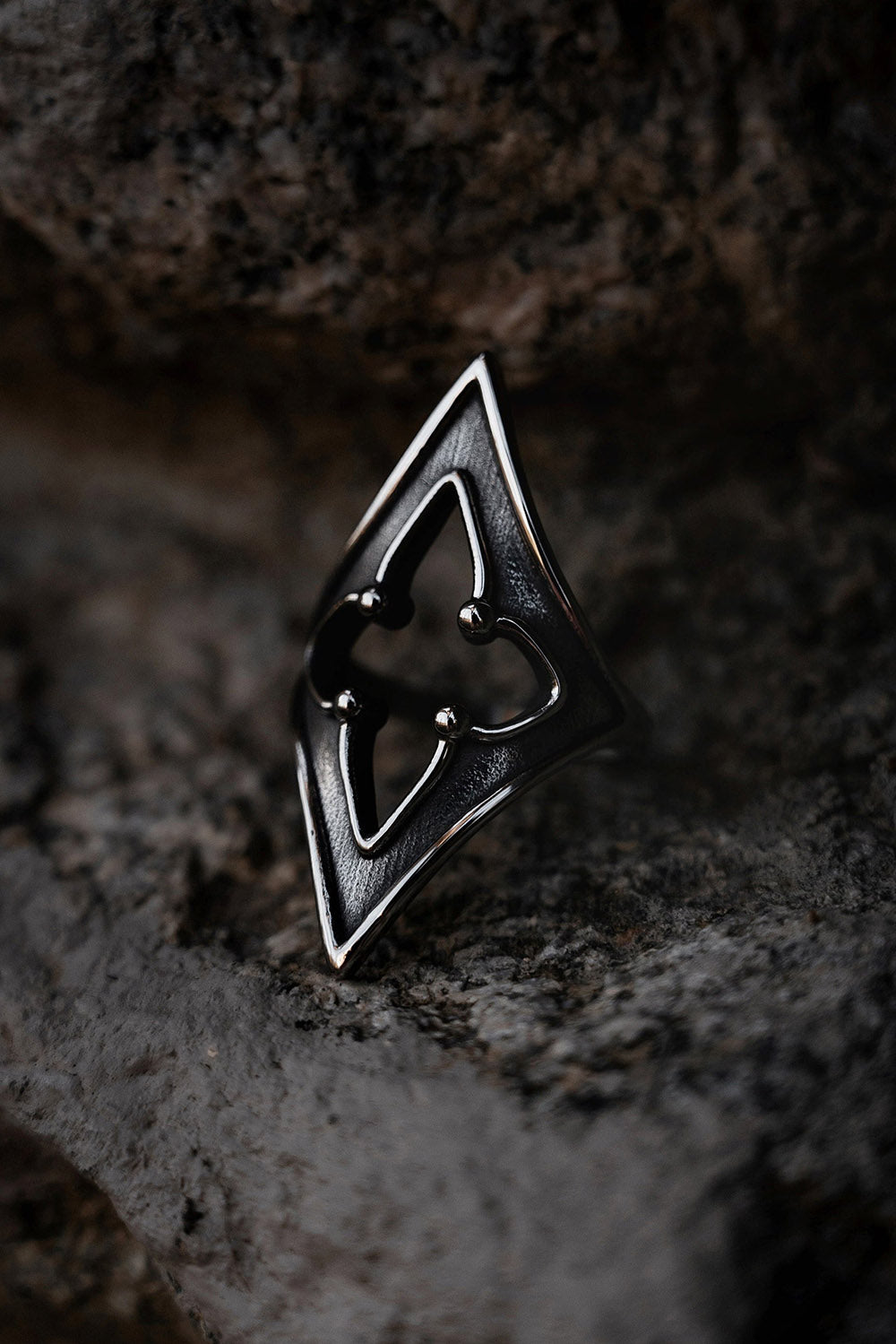 stainless steel medieval goth ring