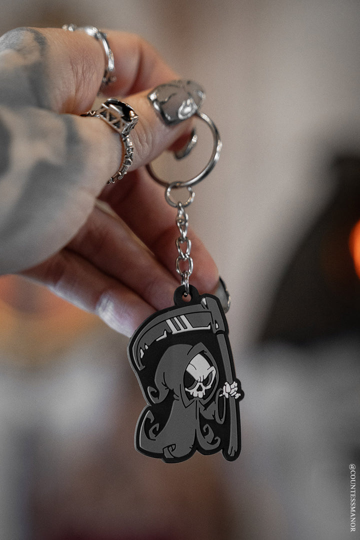 kawaii skeleton grim reaper keychain