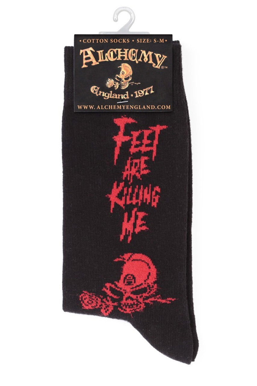 skull and rose gothic socks