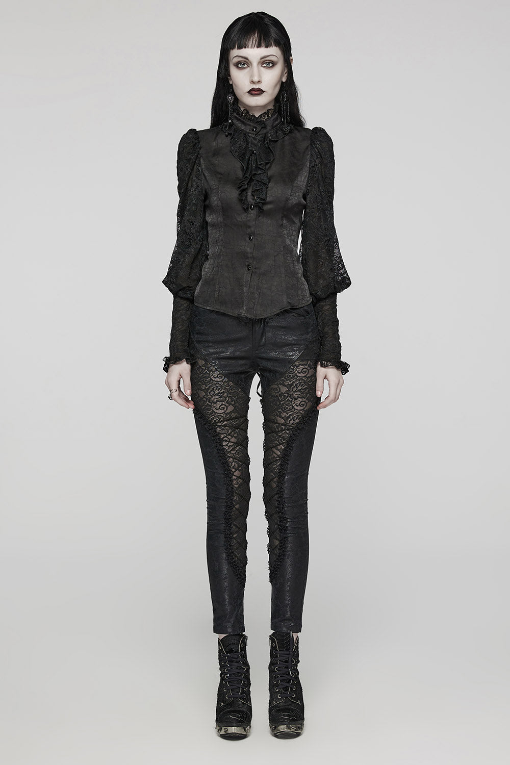 womens punk rave lace up leggings