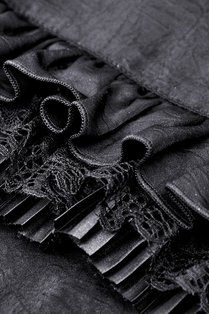 ruffled lace Victorian Gothic blouse