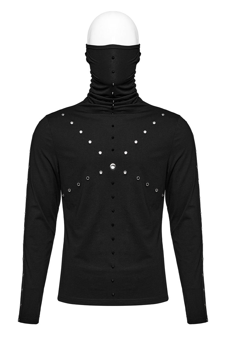 mens eyelet punk long sleeve top