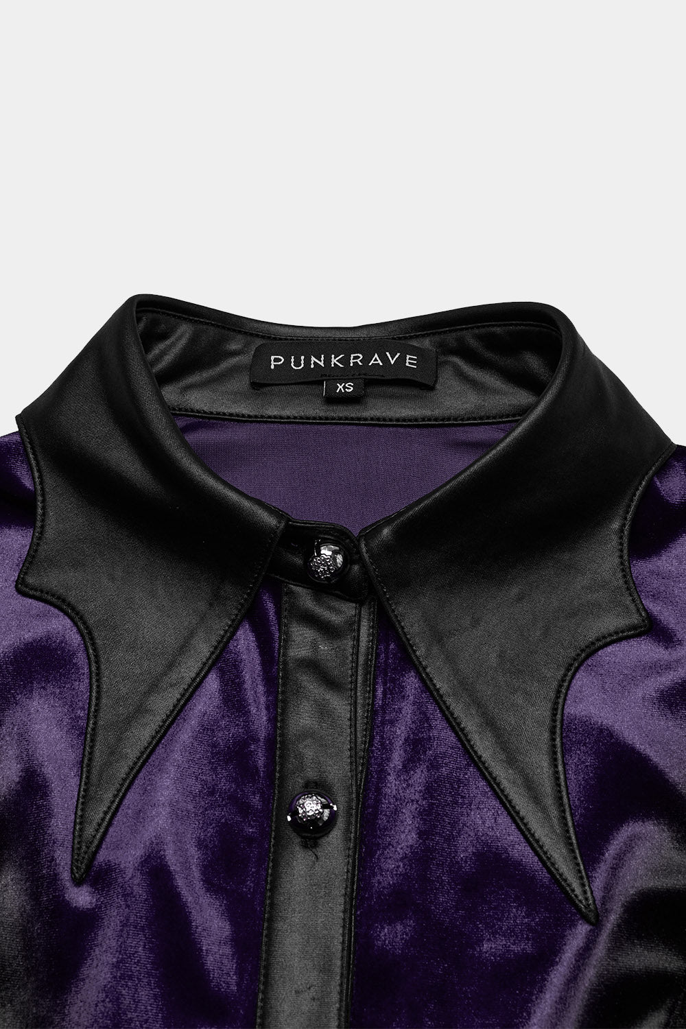 black batwing collared top