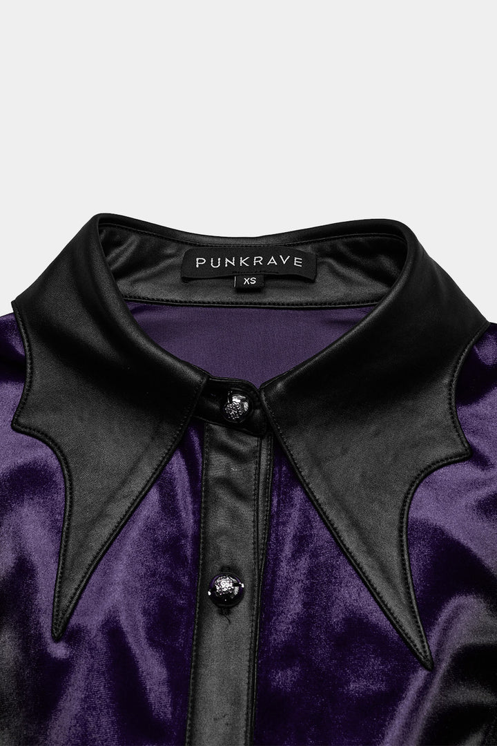 black batwing collared top