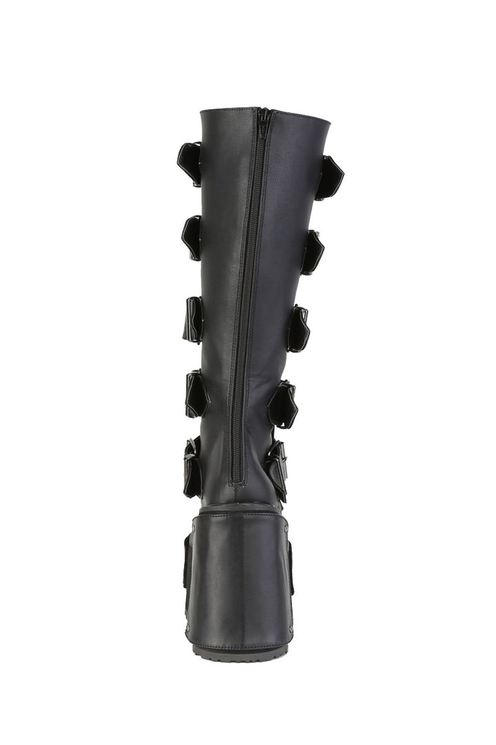 knee high vegan leather punk boots