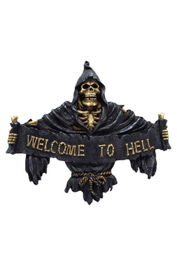 Welcome To Hell Grim Reaper Hanging Sign