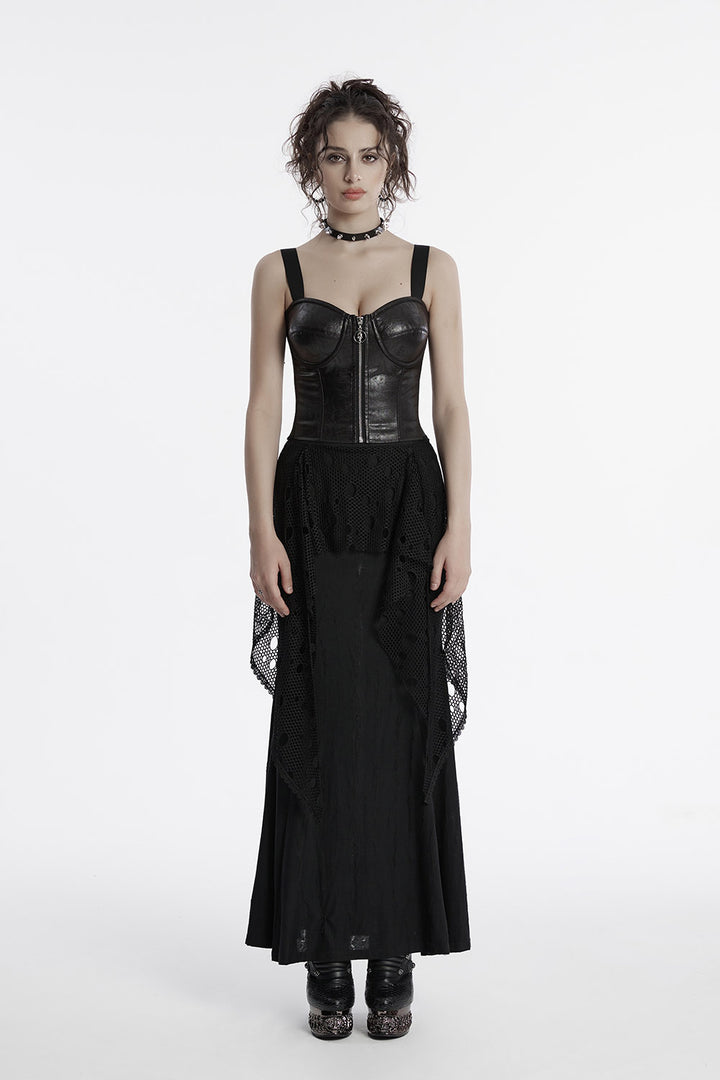 gothic long black skirt