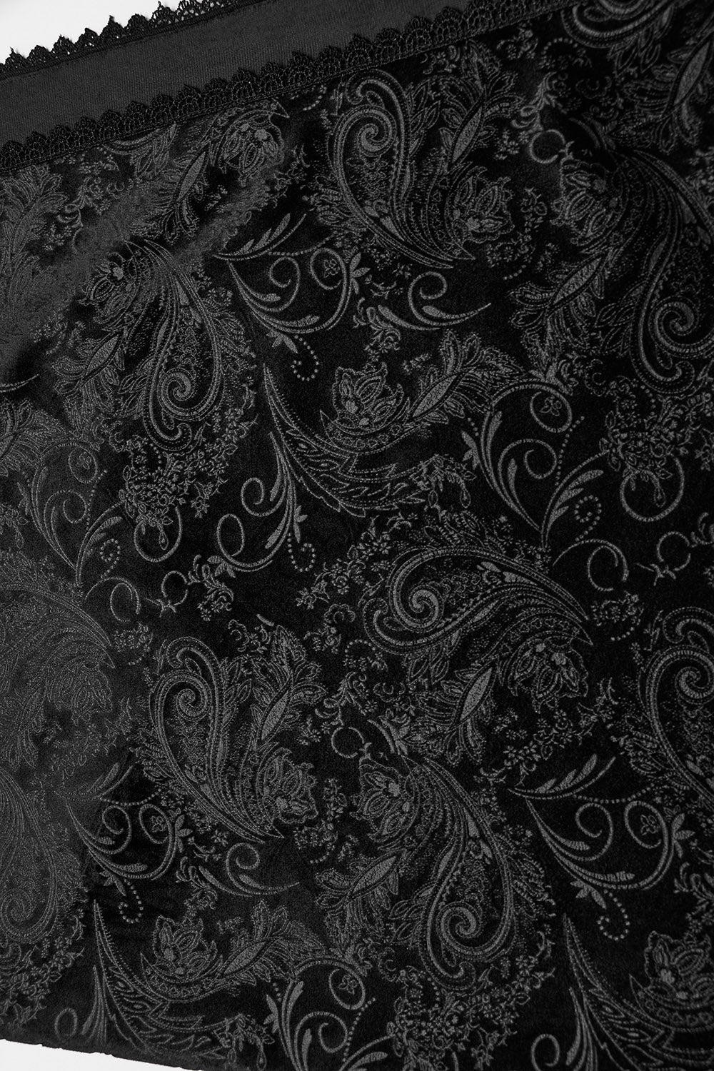embroidered damask patterned fabric skirt