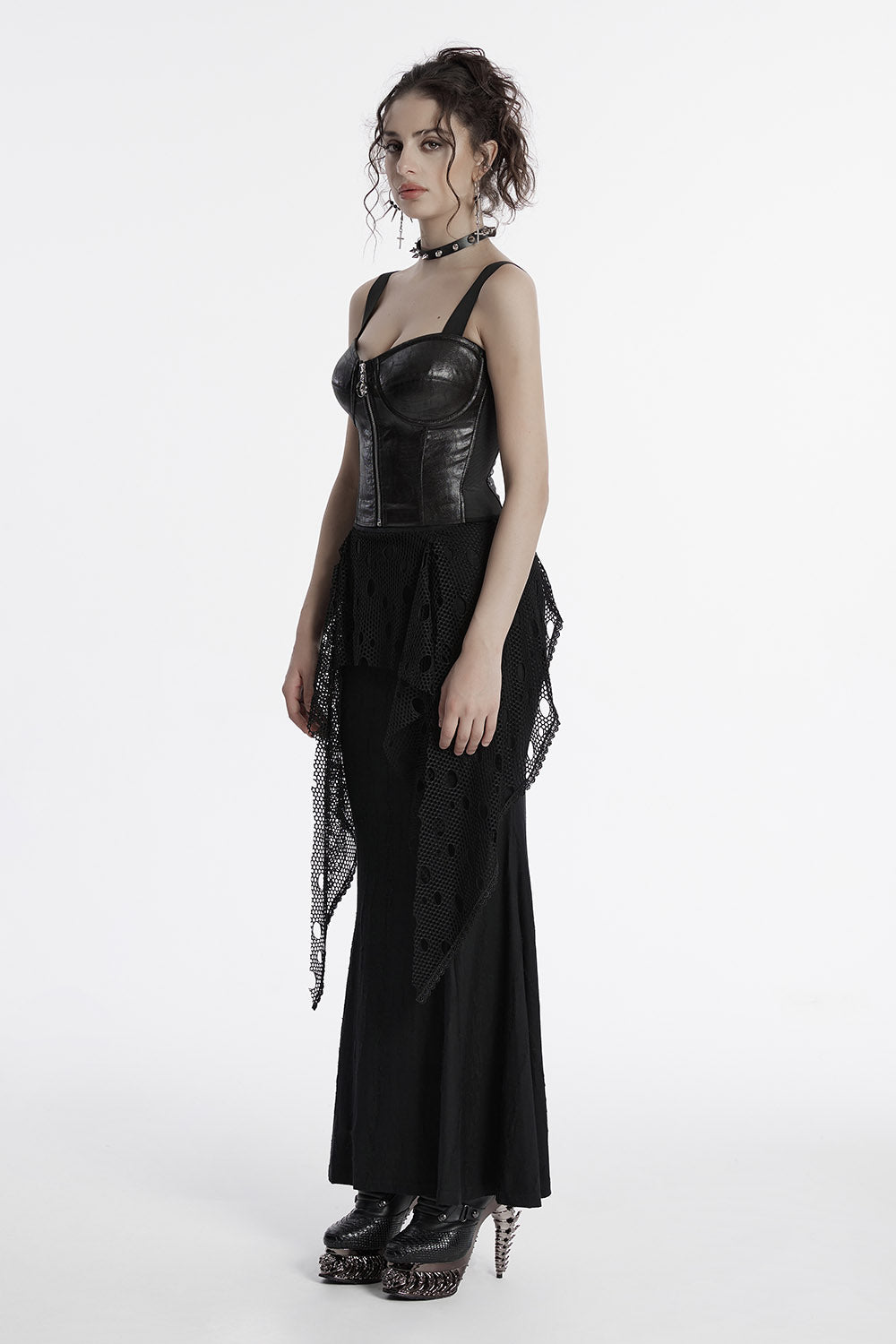 dark distressed siren skirt