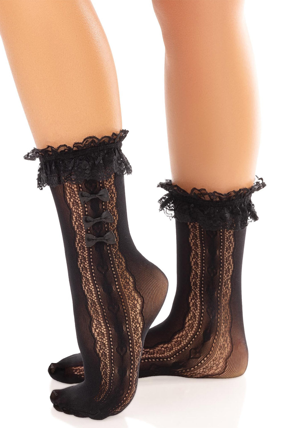 ruffled gothic lace socks