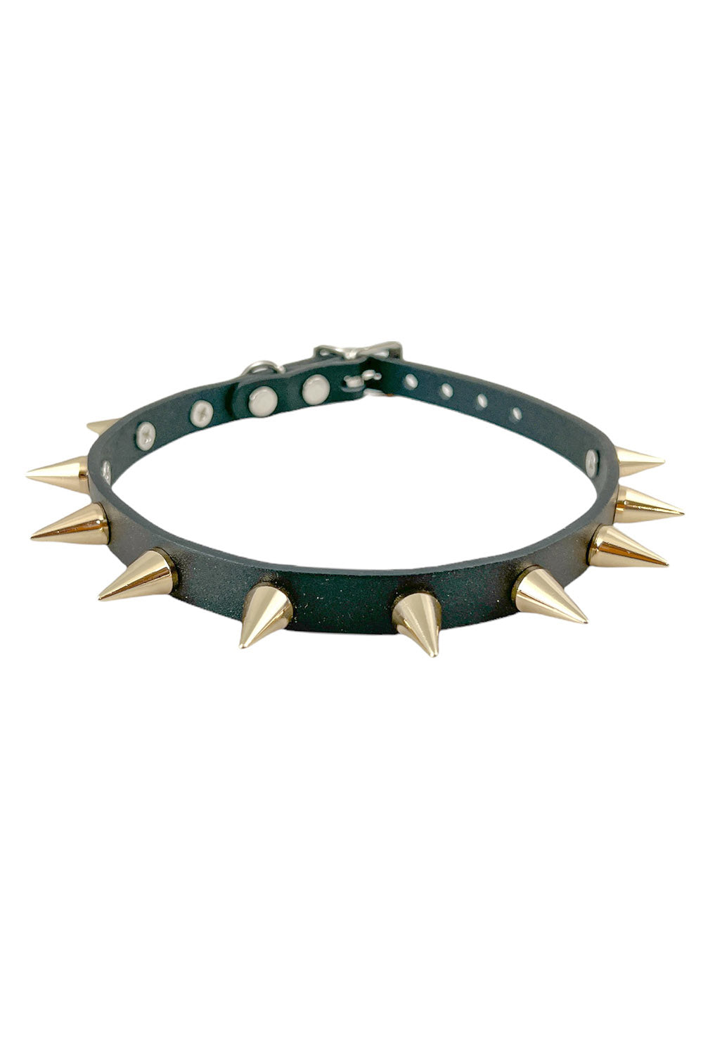 silver spiked collar necklace
