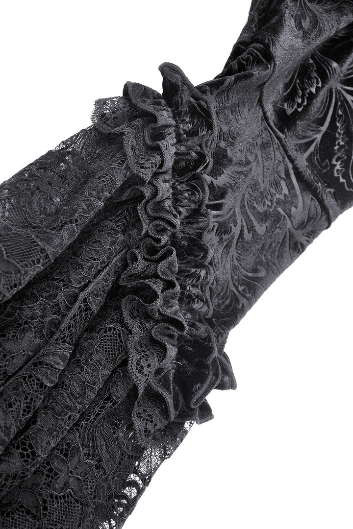 gothic shrug with long lace sleeves