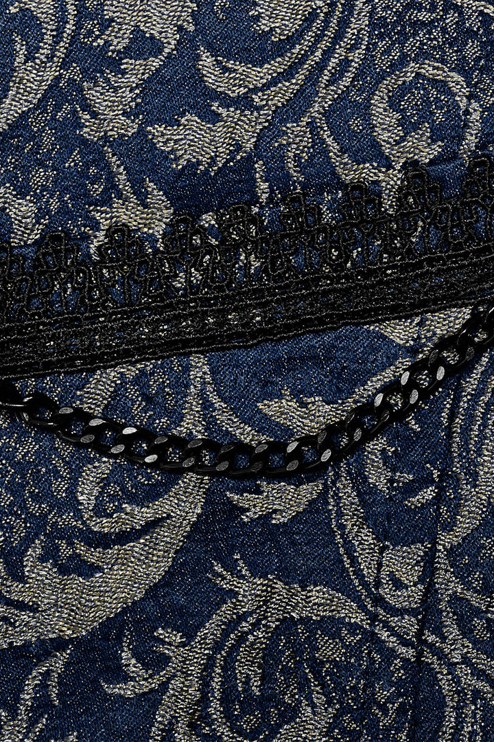 embroidered chain punk vest