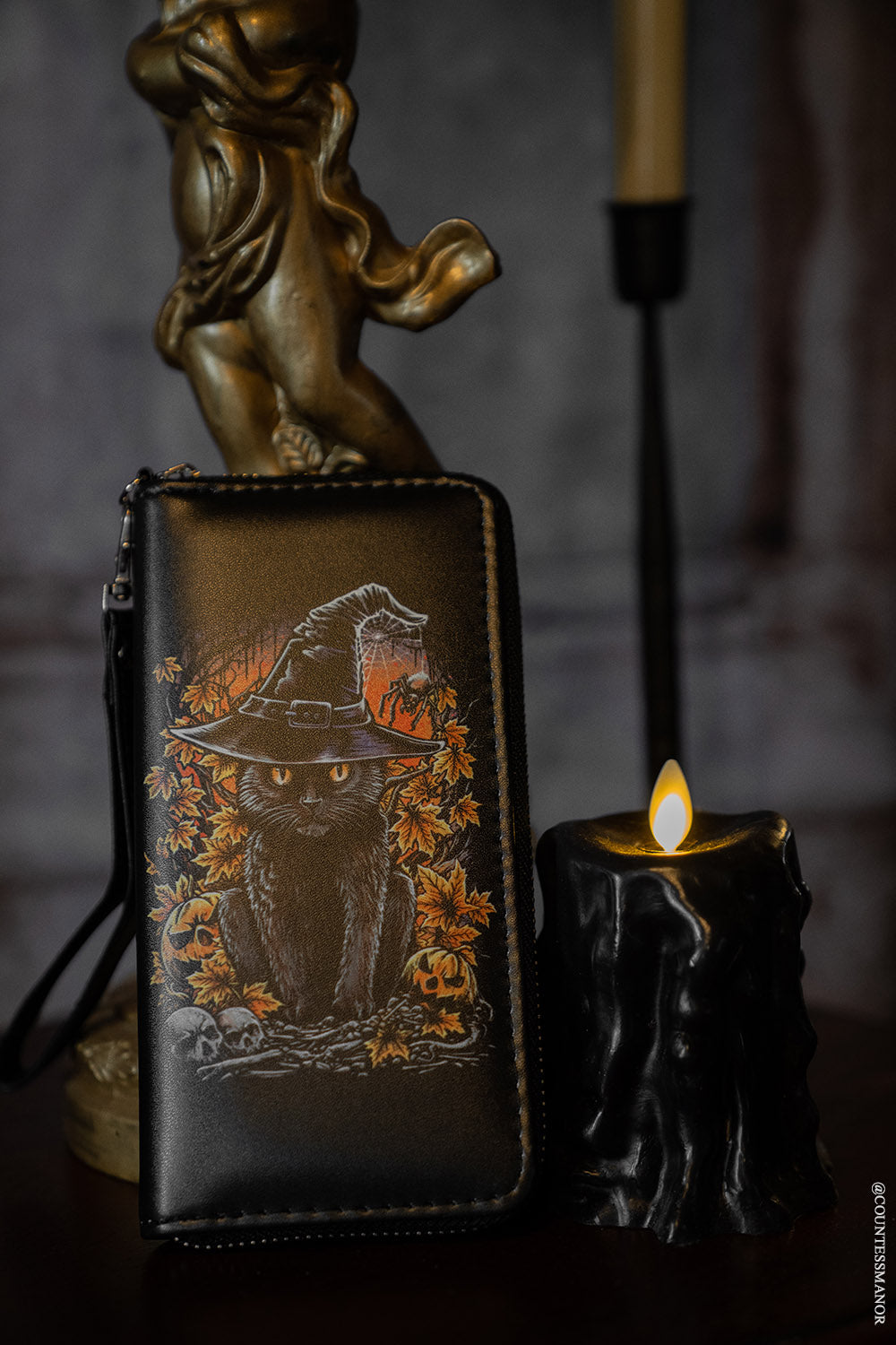 halloween witch cat wallet