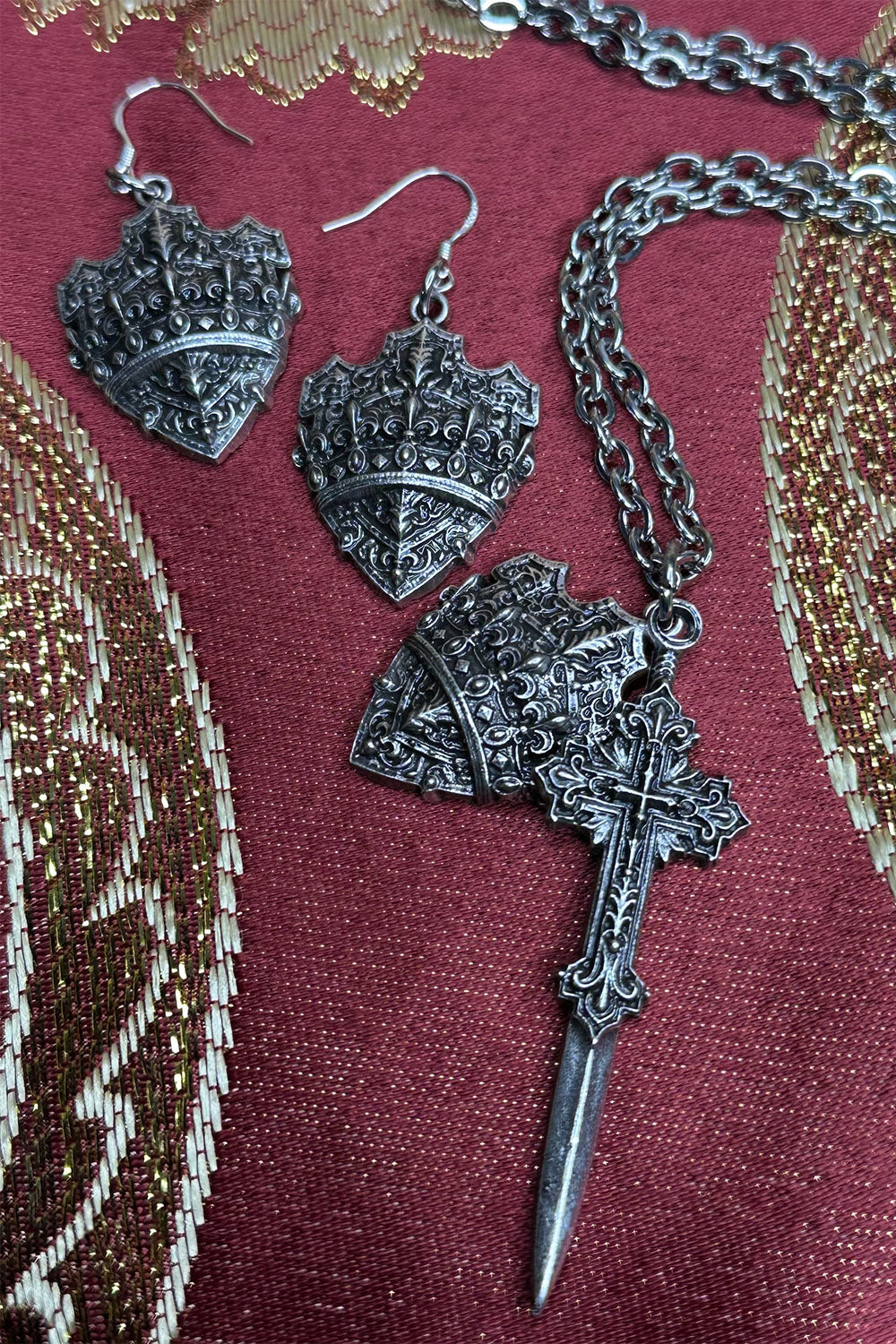 womens mother of hades knightcore earrings