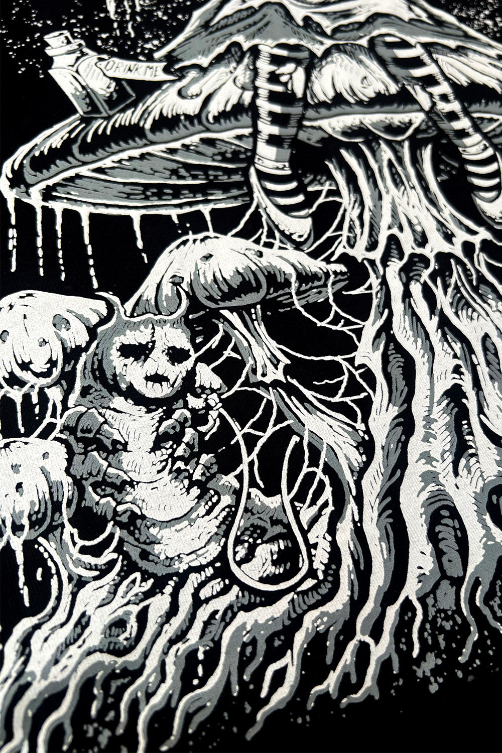 goth cheshire cat and caterpillar sweater