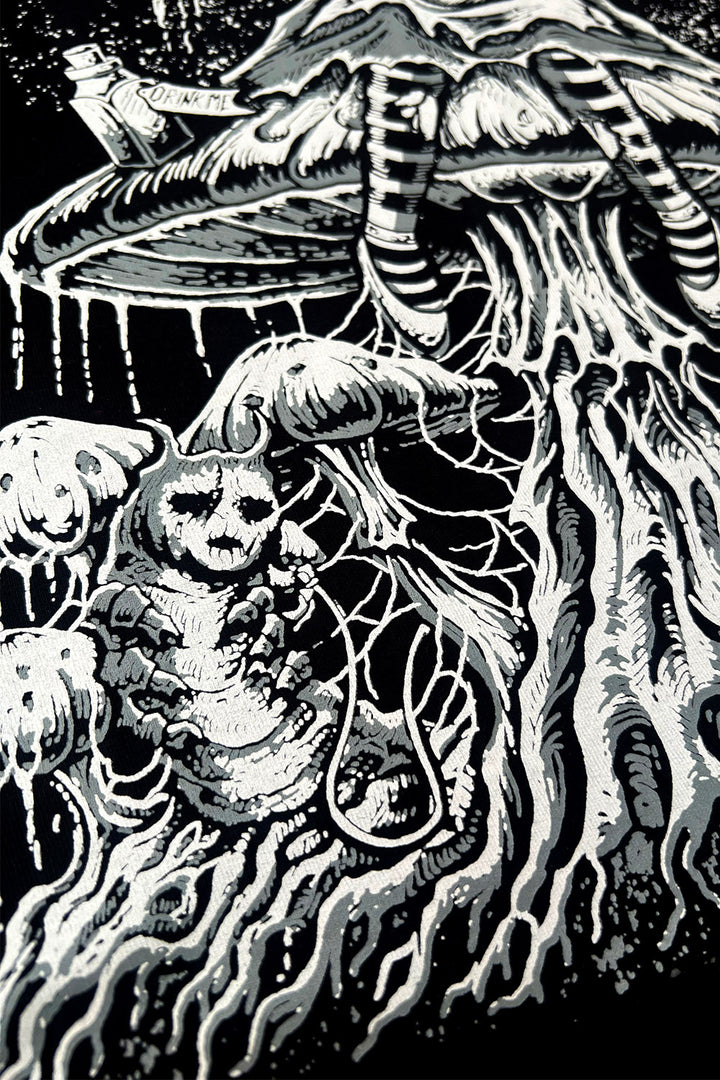 goth cheshire cat and caterpillar sweater