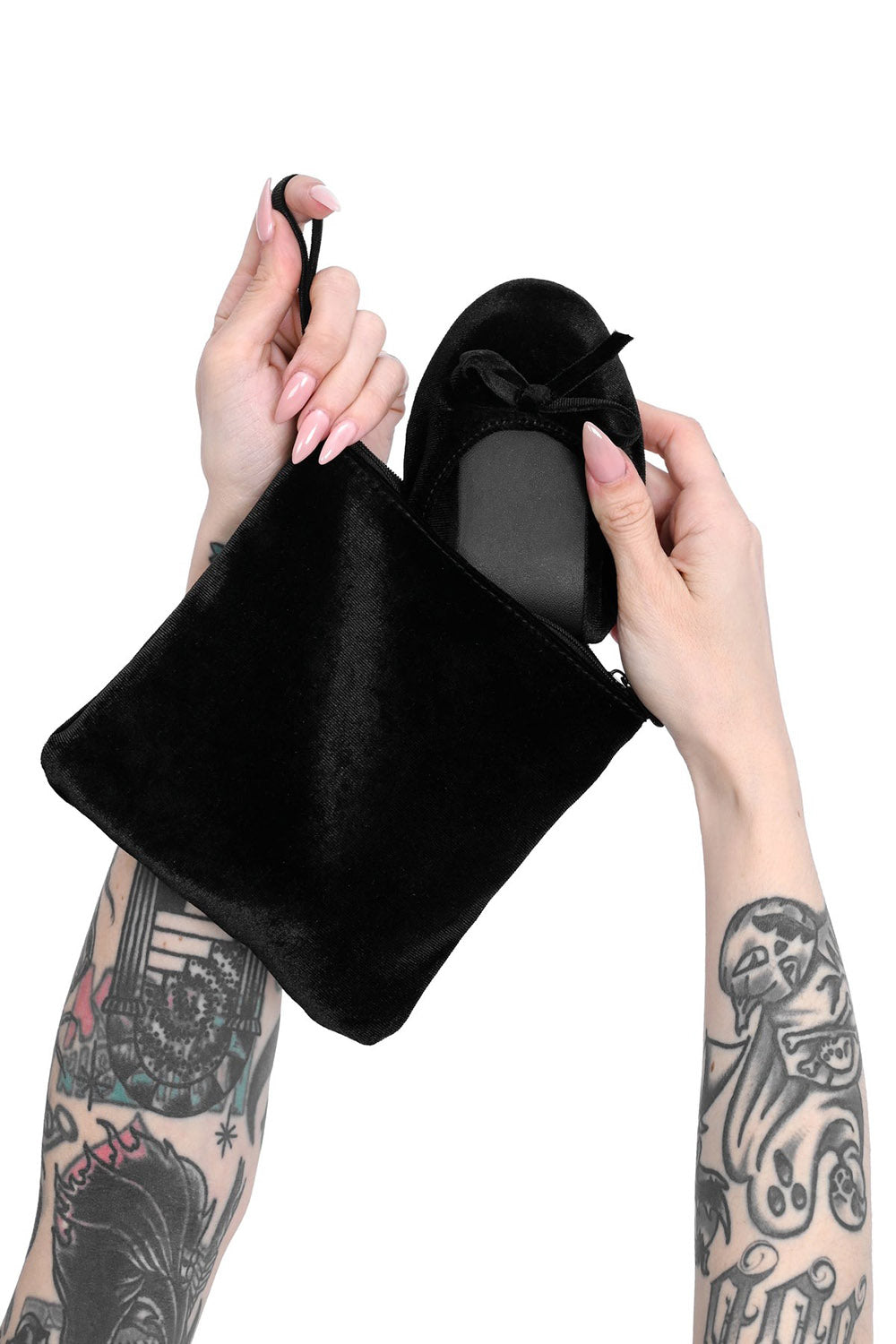 womens gothic flats and matching bag
