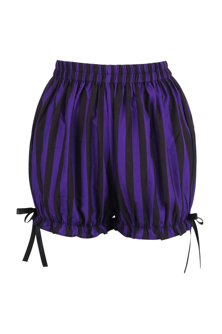 whimisgoth black and purple striped bloomer shorts