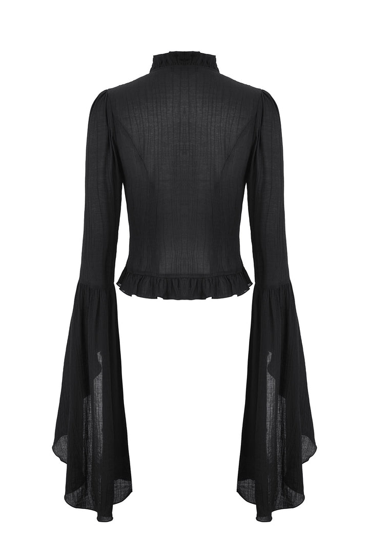 black lace top with gothic cross charm