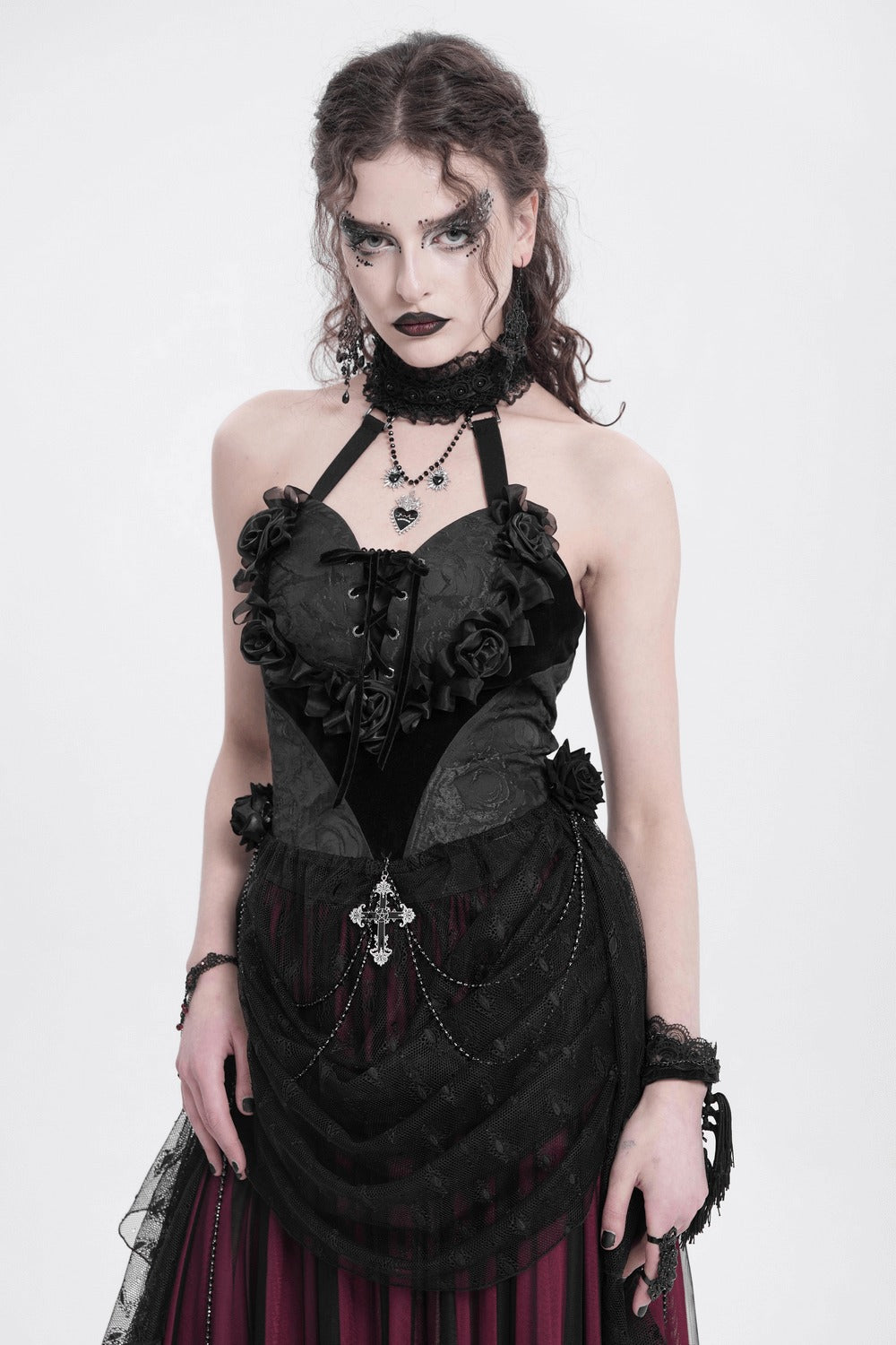 vampire goth halter neck top