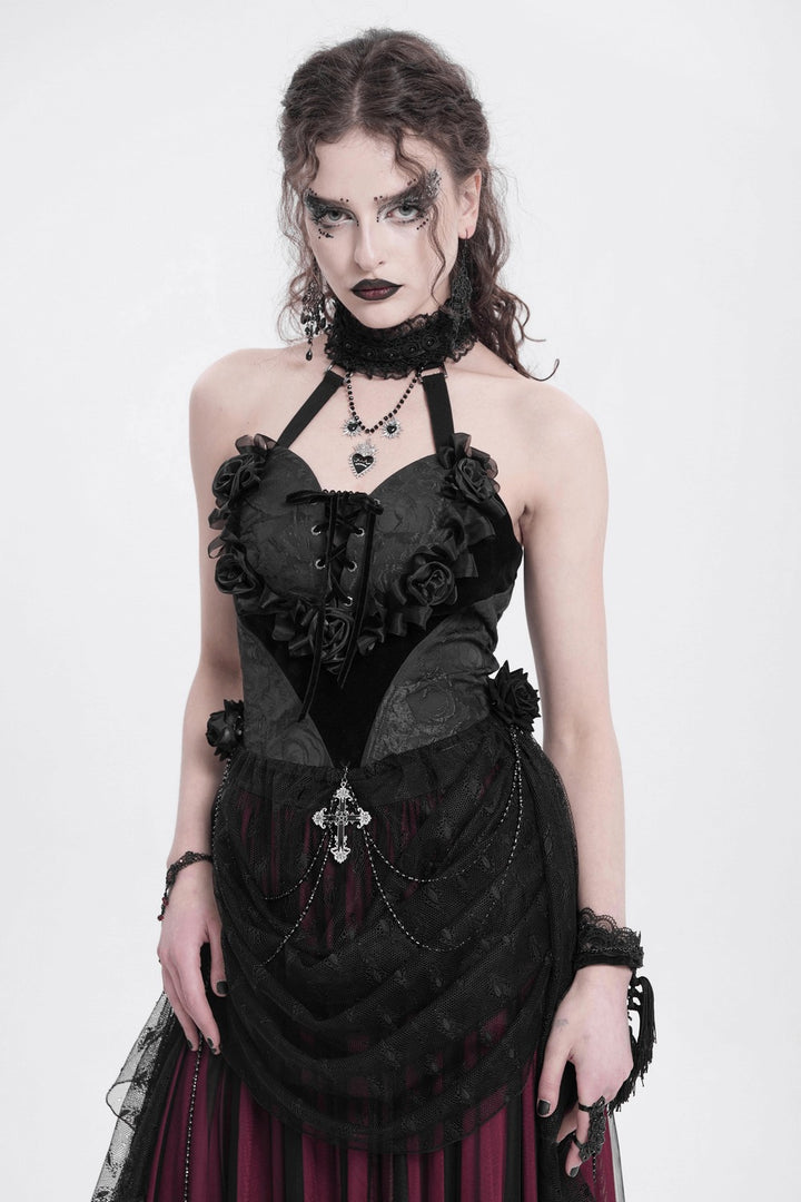 vampire goth halter neck top