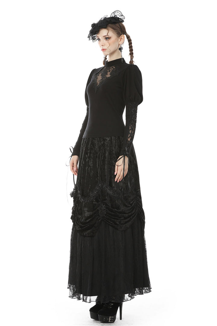womens witchy black long sleeve blouse