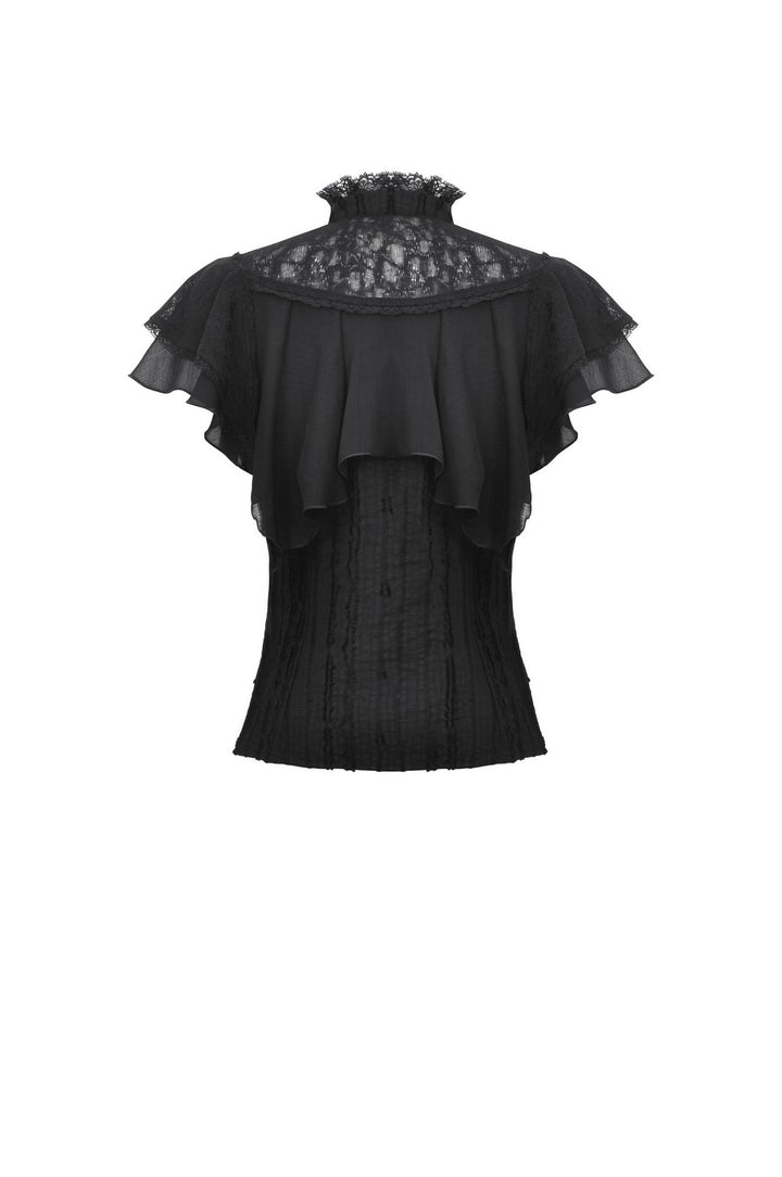 black high collar steampunk blouse