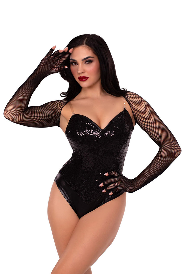 womens black fishnet shrug by leg avenue