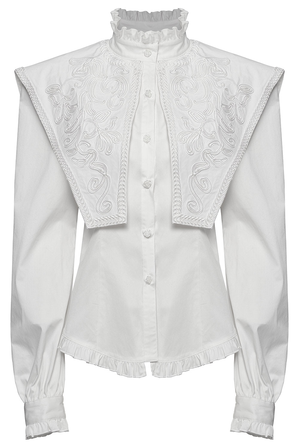 womens statement collar high neckline top