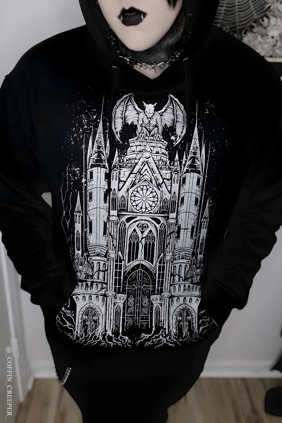 Gargoyle Cathedral Hoodie [METALLIC SILVER] – VampireFreaks