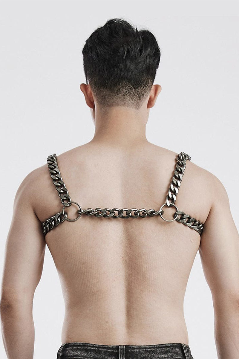 mens chain chest harness by punk rave