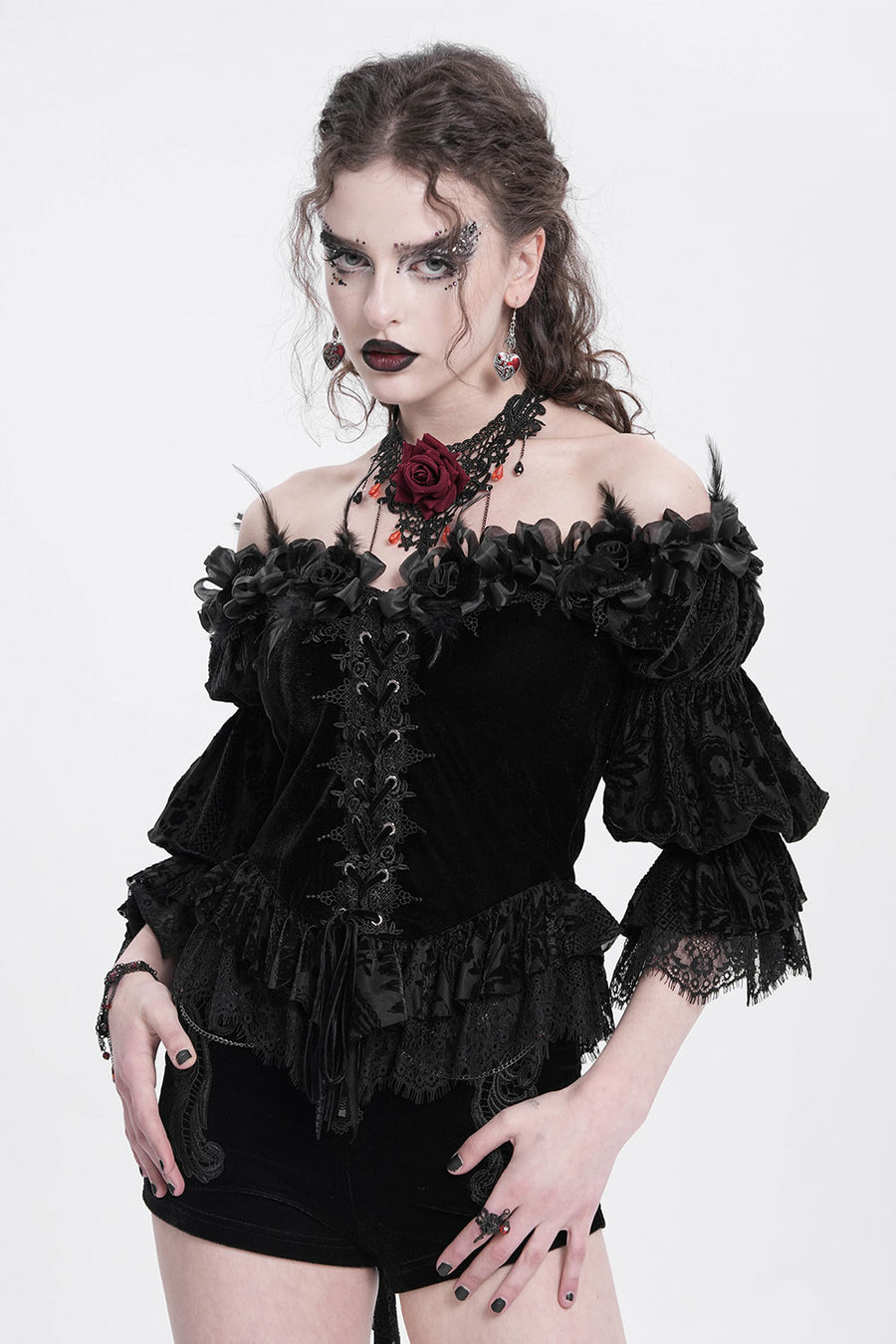 womens off-the-shoulder gothic top