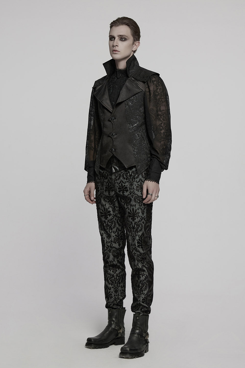 steampunk vest with batwing detail