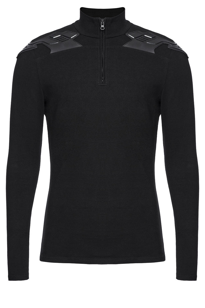 mens black gothic turtleneck top