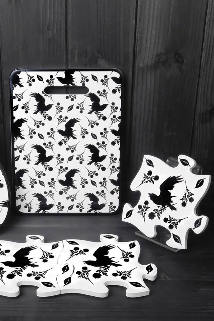 gothic cup coasters and kitchen cutting board