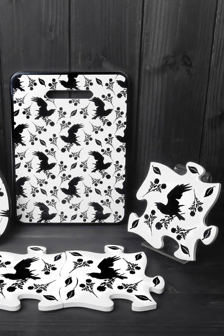 gothic cup coasters and kitchen cutting board